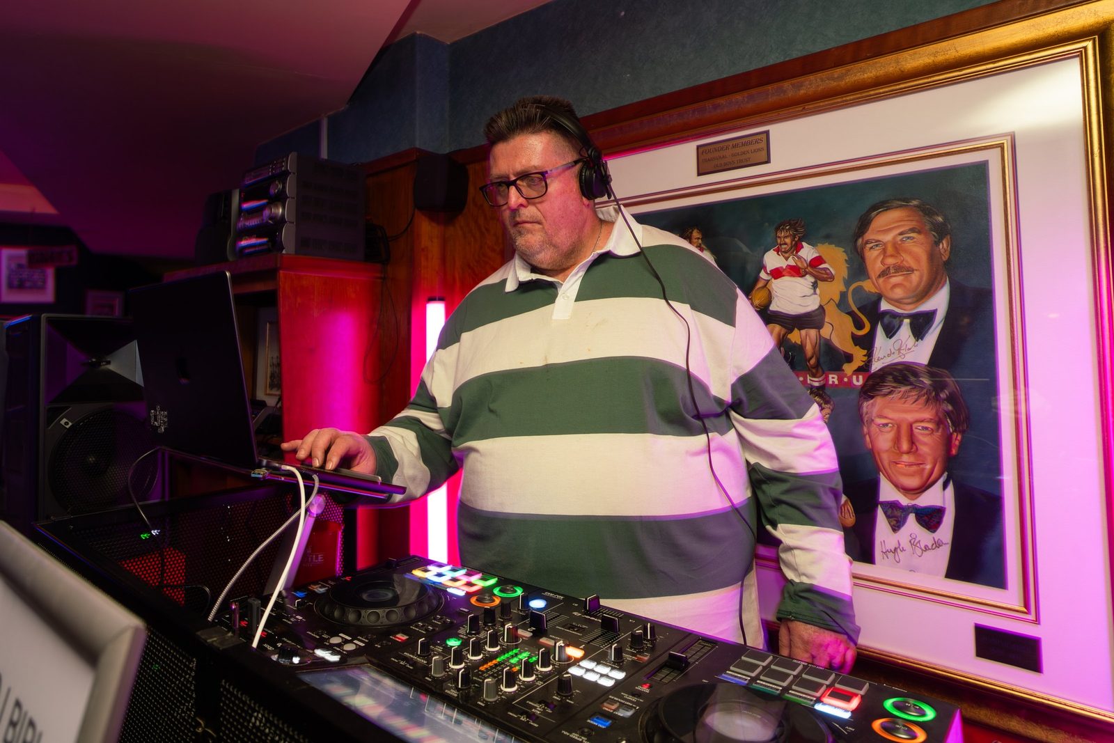 Bibi Burness behind the decks at a live event