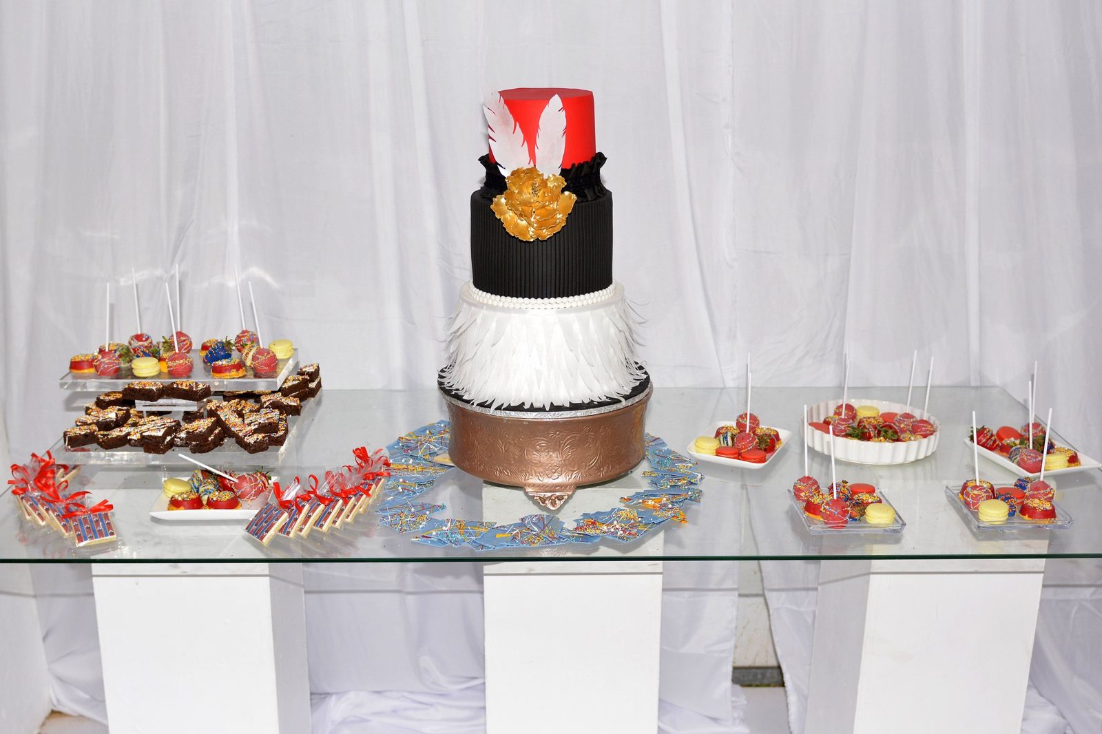 Dessert and catering table dressed for an event (photo: Eddie Mtsweni)