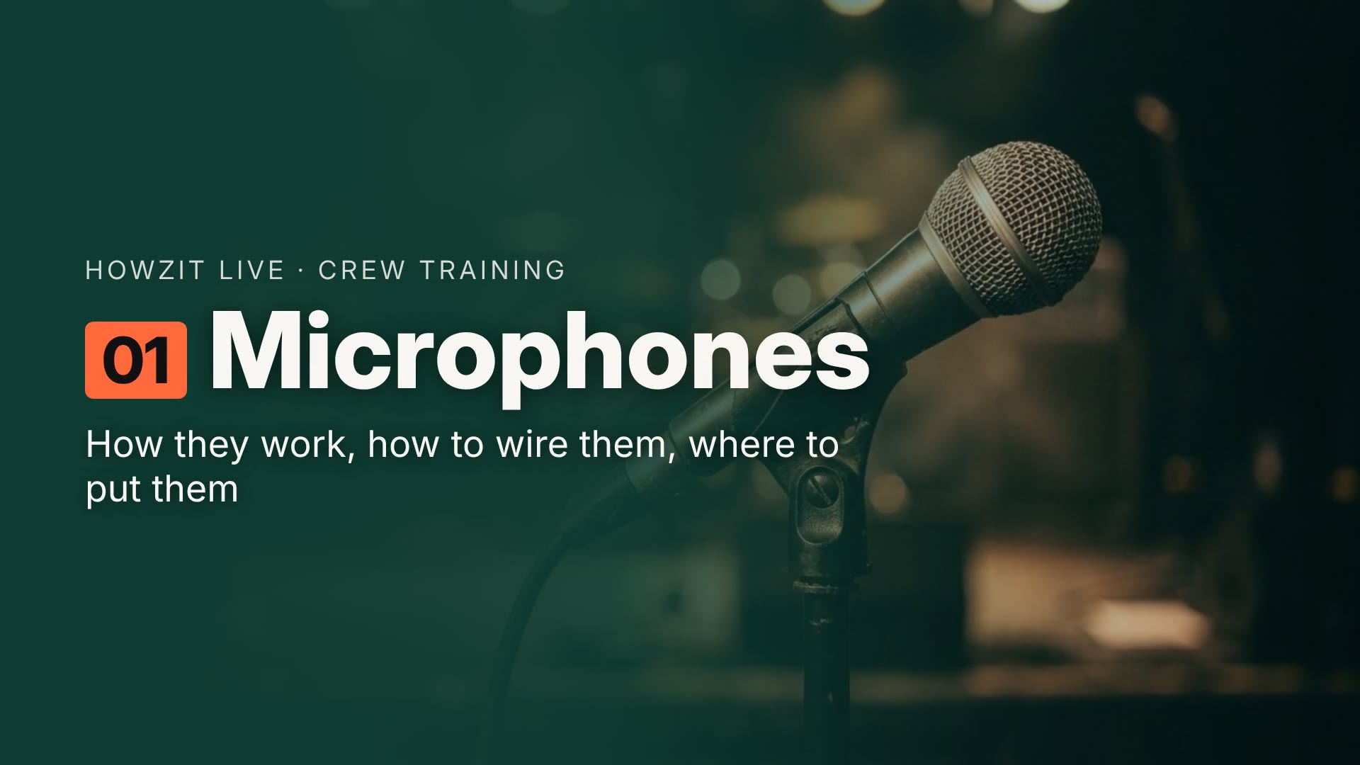 Microphones for Event Crew — training module poster