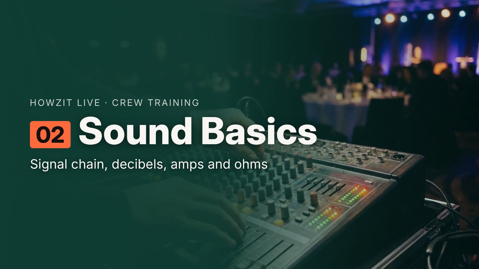 Sound Basics for Event Crew — training module poster