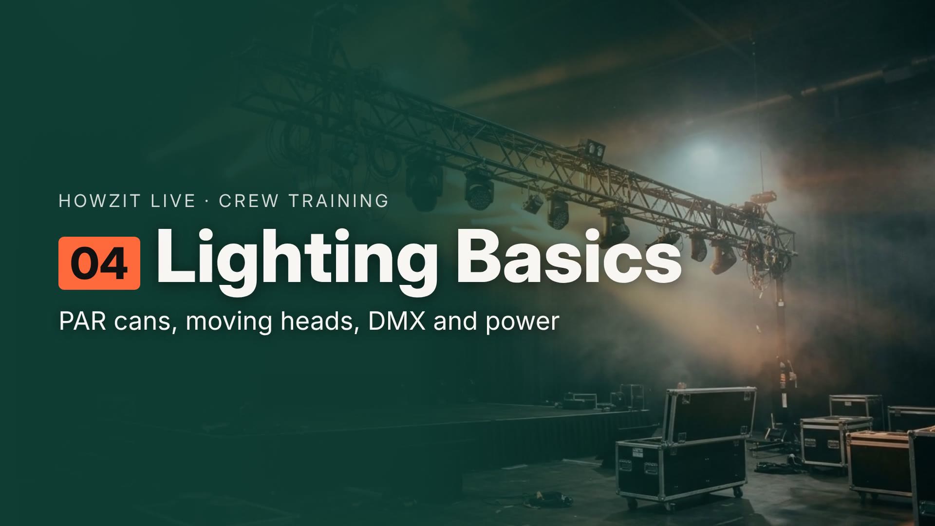 Lighting Basics for Event Crew — training module poster